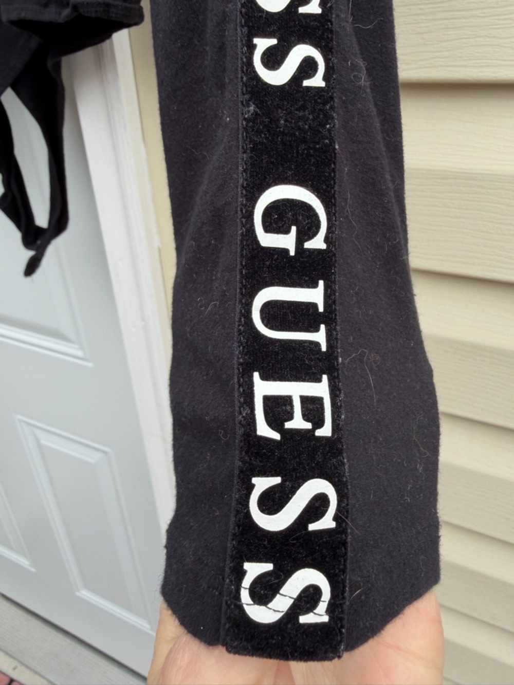 Guess Black Long-Sleeve Zip Bodysuit with Logo Sleeve xxl - Picture 2 of 9